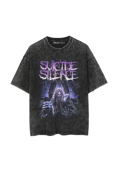 Touz Moda Μπλουζάκι με στάμπα Unisex Oversize Σειρά Rock Suicide Silence