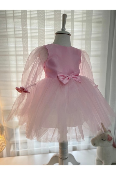 Tinypeople Kız çocuk tütü abiye elbise kız çocuk pembe abiye kız çocuk parti elbisesi tülü doğum günü elb