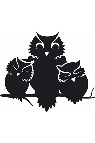 Generic Brand Owl Family Sticker 30 X 24 cm