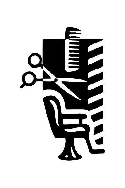 BİLGİMOLA ملصق كرسي الحلاقة 10 × 16 سم