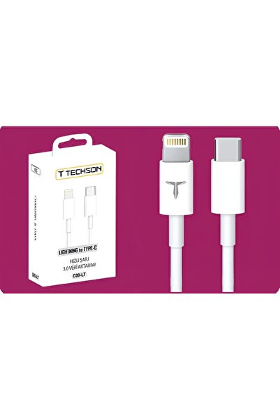 TECHSON 3.0 Lightning To Tpe-c Hızlı Şarj Kablosu Apple Iphone Uyumlu