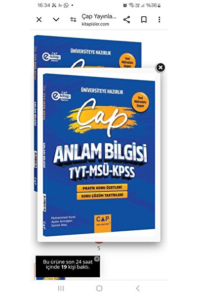 Çalışkan Arı Yayınları Çap Yayınları TYT MSÜ KPSS Türkçe Anlam Bilgisi Üniver...