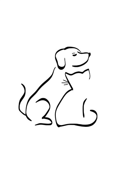 Generic Brand Cat Dog Friendship Sticker 20 X 20 cm