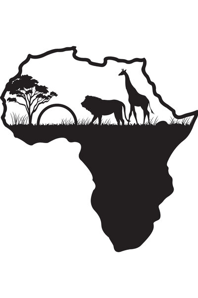 FARKSHP ملصق عالي الجودة لتزيين الحائط من سفاري أفريقيا مقاس 69 × 75 سم