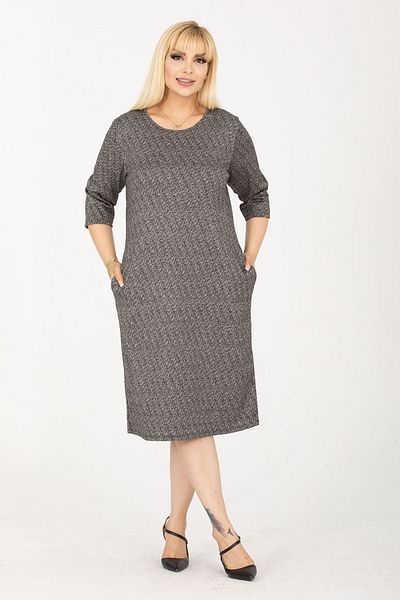 modayız Jacquard Pocketed Winter Plus Size Dress 10C-2417