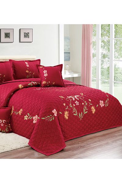 Generic Floral Compressed Comforter Set, 160 x 210 cm Twin Size Reversible 4 pcs Bedding Set, Multicolor