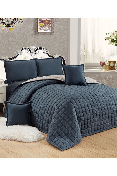Generic Compressed two-sided Comforter Set Double Size Tow color, 6 Pieces, King Size