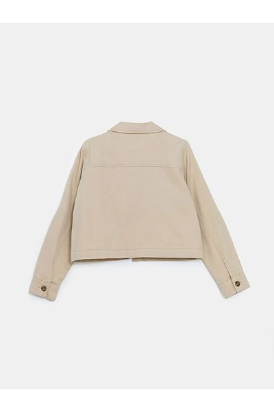 LC Waikiki Γυναικείο παλτό XSIDE Beige Crop