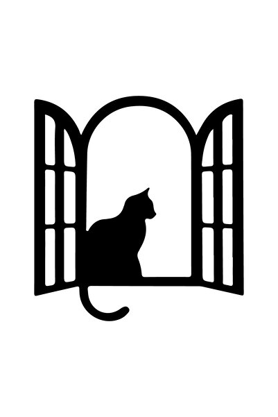 Tivoa ملصق قطة على النافذة مقاس 30 × 33 سم