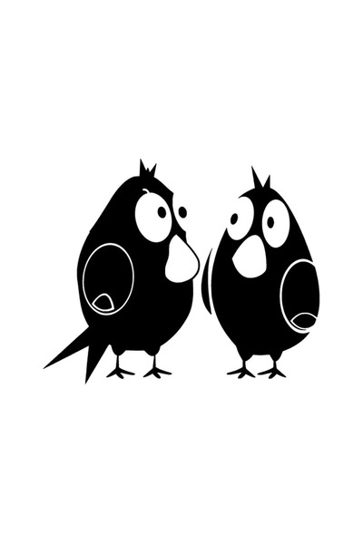 Generic Brand Confused Birds Wall Decor Sticker 40 X 32 cm