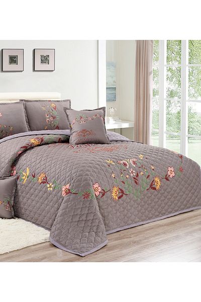 Generic Floral Compressed Comforter Set, 220 x 240 cm King Size Reversible 6 pcs Bedding Set, Multicolor