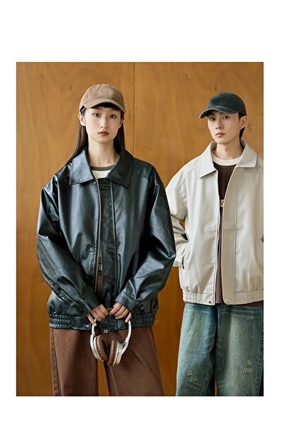 BASEL.CO JACHETĂ DE PIELE BOMBER DE VINTAGE PREMIUM NEGRĂ UNISEX