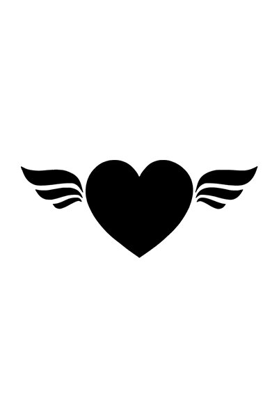 Generic Brand Winged Heart Wall Decor Sticker 40 X 16 cm