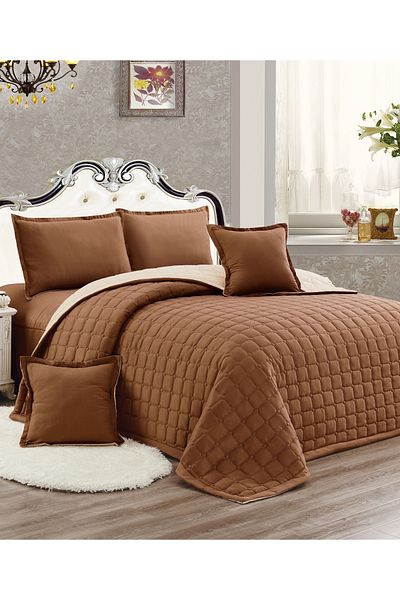 Generic Compressed two-sided Comforter Set Double Size Tow color, 6 Pieces, King Size