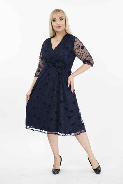 modayız Βραδινό Φόρεμα Διπλό γιακά Plus Size 32c-2055