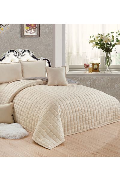Generic Compressed two-sided Comforter Set Double Size Tow color, 6 Pieces, King Size