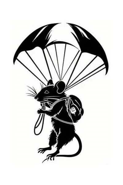 Generic Brand Aviator Mouse Wall Decor Sticker 39 X 57 cm