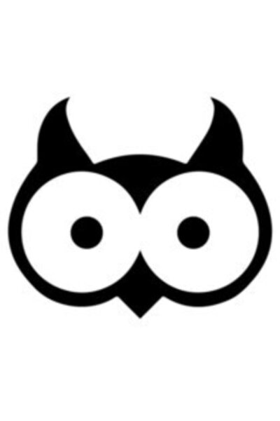 Bilge Sea ملصق ديكور حائط على شكل رأس بومة عالي الجودة مقاس 40 × 32 سم