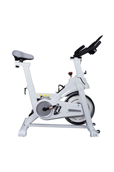 Body Builder Spin Bike, White & Silver, 1 Piece