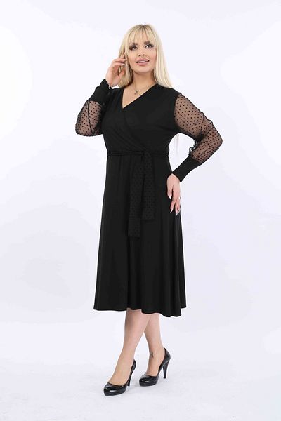 FARBAPLUS Large Size Double Breasted Collar Flexible Dress 37b-2031