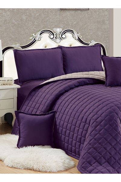 Generic Compressed two-sided Comforter Set Twin Size Tow color, 4 Pieces, Single Size