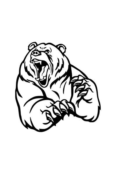 TeOraStore ملصق الدب الغاضب 20 × 20 سم