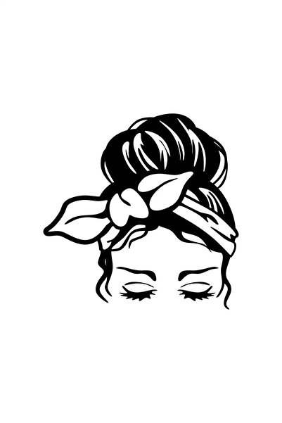 Generic Brand Girl with Mixed Hair Sticker Compatible 20 X 20 cm