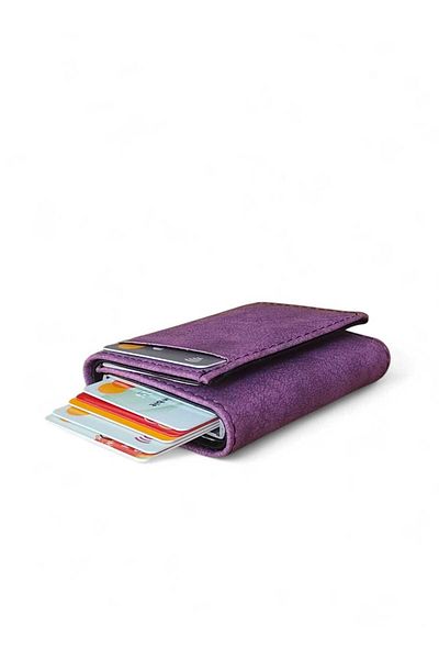 LEXA Boxed Rfid Protected Mechanism Nubuck Card Holder Wallet