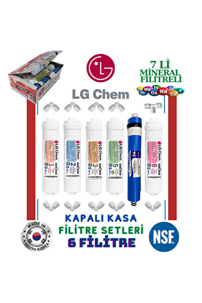 LG Chem KAPALI KASA 6 lı FİLİTRE SETİ.GÜMÜŞ İYON TATLANDIRICI 7 MİNERALLİ