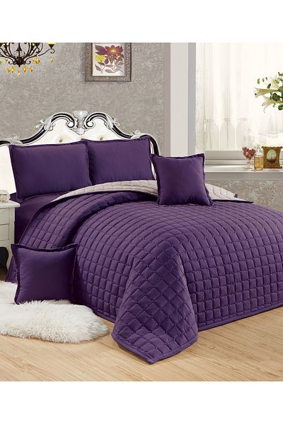 Generic Compressed two-sided Comforter Set Twin Size Tow color, 4 Pieces, Single Size
