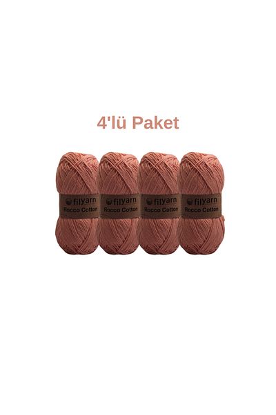 Filyarn Rocco 100g Βαμβακερό Σετ 4 - Πλεκτό νήμα Ιδανικό για Punch, Amigurumi και χειροποίητο