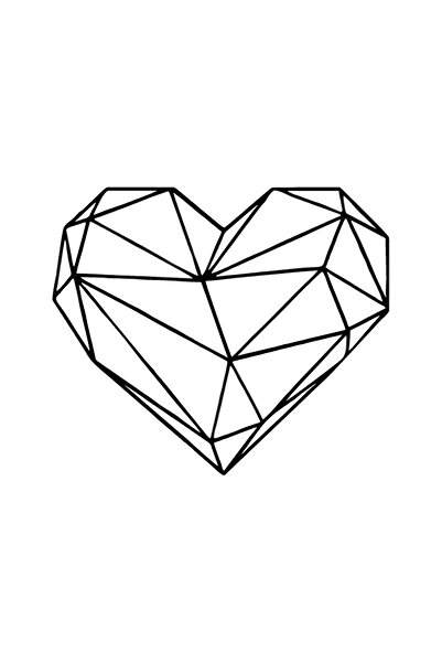 zeeglobal ملصق قلب هندسي 10 × 9 سم