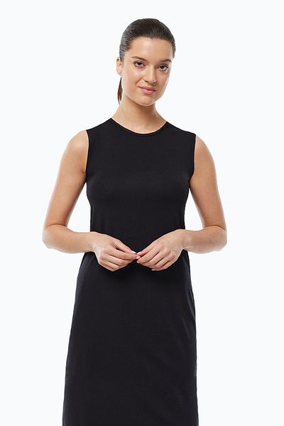 Malabadi Jupon modal negru - Rochie lungă fără mâneci căptușită 1049