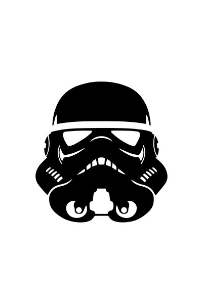 TUNCLNE ملصق حائط على شكل رأس جندي من حرب النجوم مقاس 40 × 44 سم