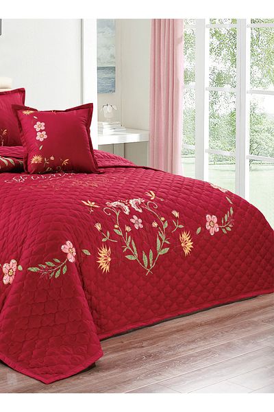 Generic Floral Compressed Comforter Set, 160 x 210 cm Twin Size Reversible 4 pcs Bedding Set, Multicolor