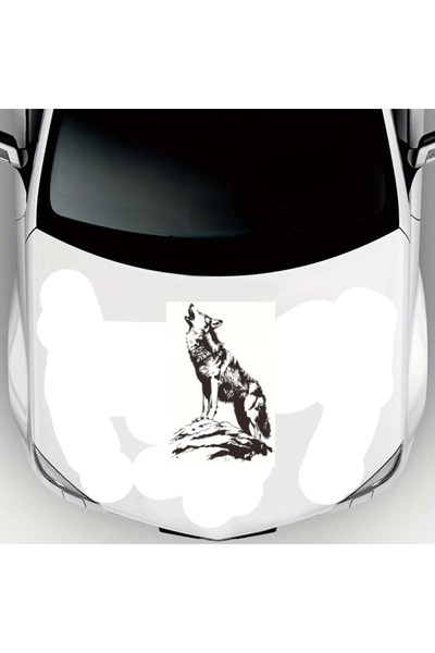 Genel Markalar Uluyan Bozkurt Oto Kaput Sticker 40 X 60 Cm