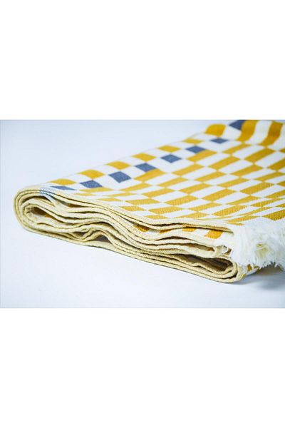 KARAKRAL Checkerboard Patterned Jacquard Shawl 65X220 cm