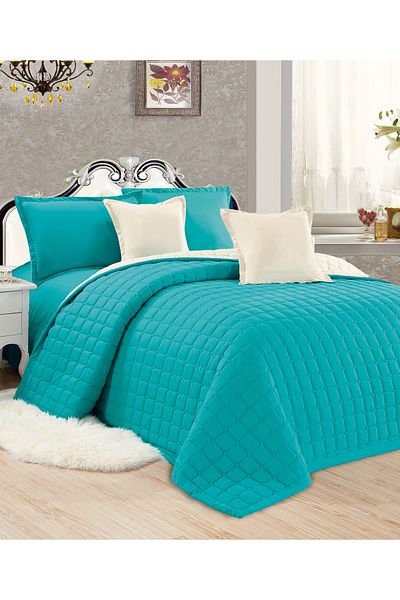 Generic Compressed two-sided Comforter Set Twin Size Tow color, 4 Pieces, Single Size