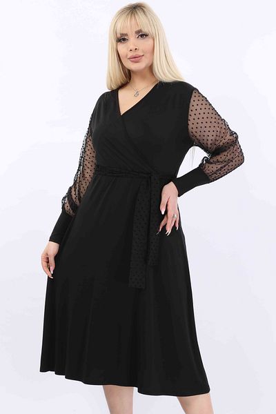 FARBAPLUS Large Size Double Breasted Collar Flexible Dress 37b-2031