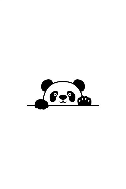 BİLGİMOLA Glass Looking Panda Sticker 10 X 4 cm