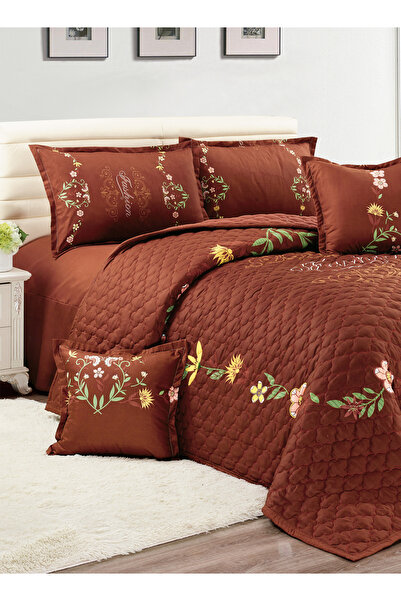 Generic طقم لحاف مضغوط مزهر، مقاس كينج، 220 × 240 سم، طقم سرير قابل للعكس، 6 قطع، متعدد الألوان