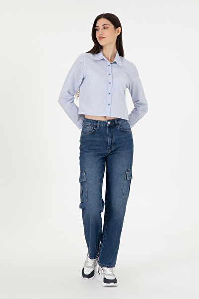 U.S. Polo Assn. Kadın Mavi Cargofit Jean Pantolon 50290929-DN0022