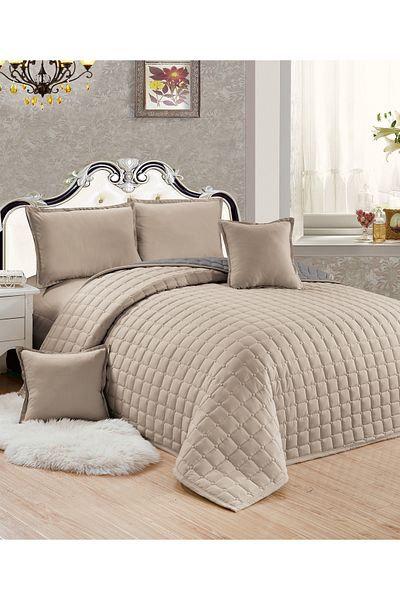 Generic Compressed two-sided Comforter Set Twin Size Tow color, 4 Pieces, Single Size