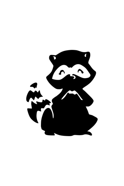 Generic Brand Cute Raccoon Wall Decor Sticker 40 X 48 cm