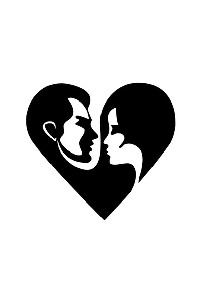 Generic Brand Double in Heart Wall Decor Sticker 40 X 36 cm