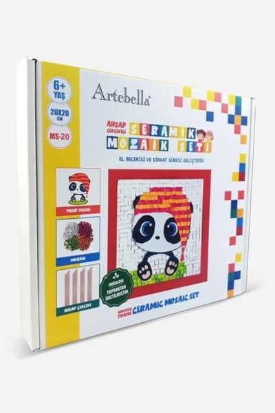 Artebella 20 I Kids Wooden Framed Ceramic Mosaic Set 20x20 Cm