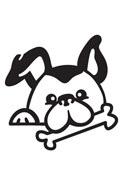 Bilge Sea ملصق ديكور حائط كلب وعظمة 40 × 40 سم