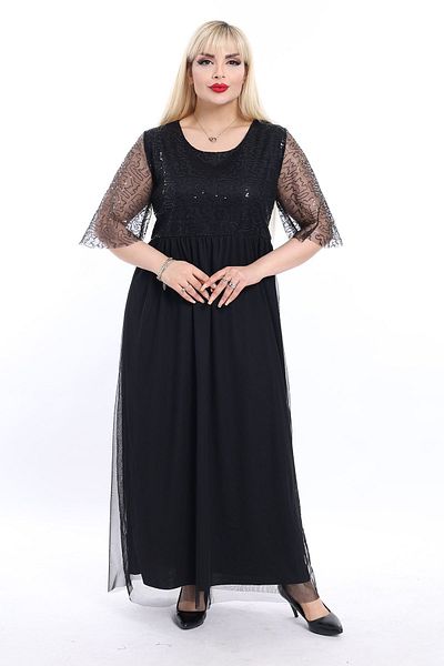 modayız Μακρύ βραδινό φόρεμα με παγιέτες Plus Size 17b-2360
