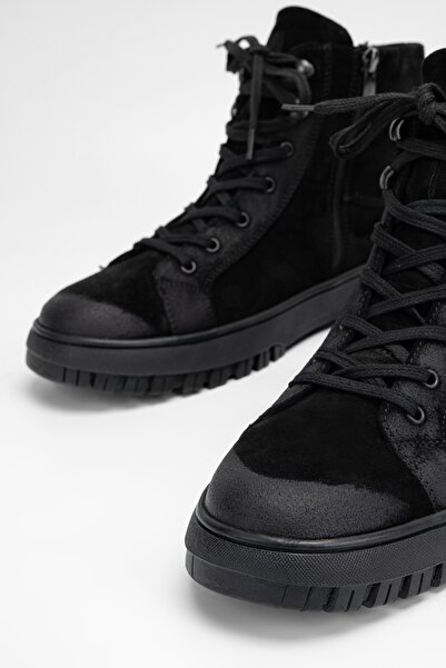 Valmenti Ανδρικές μαύρες μπότες από γνήσιο δέρμα casual