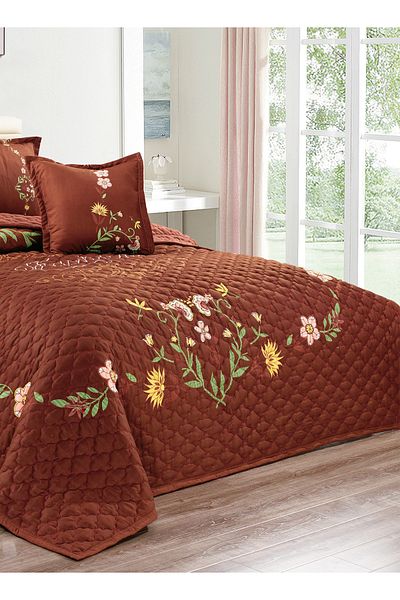 Generic Floral Compressed Comforter Set, 220 x 240 cm King Size Reversible 6 pcs Bedding Set, Multicolor